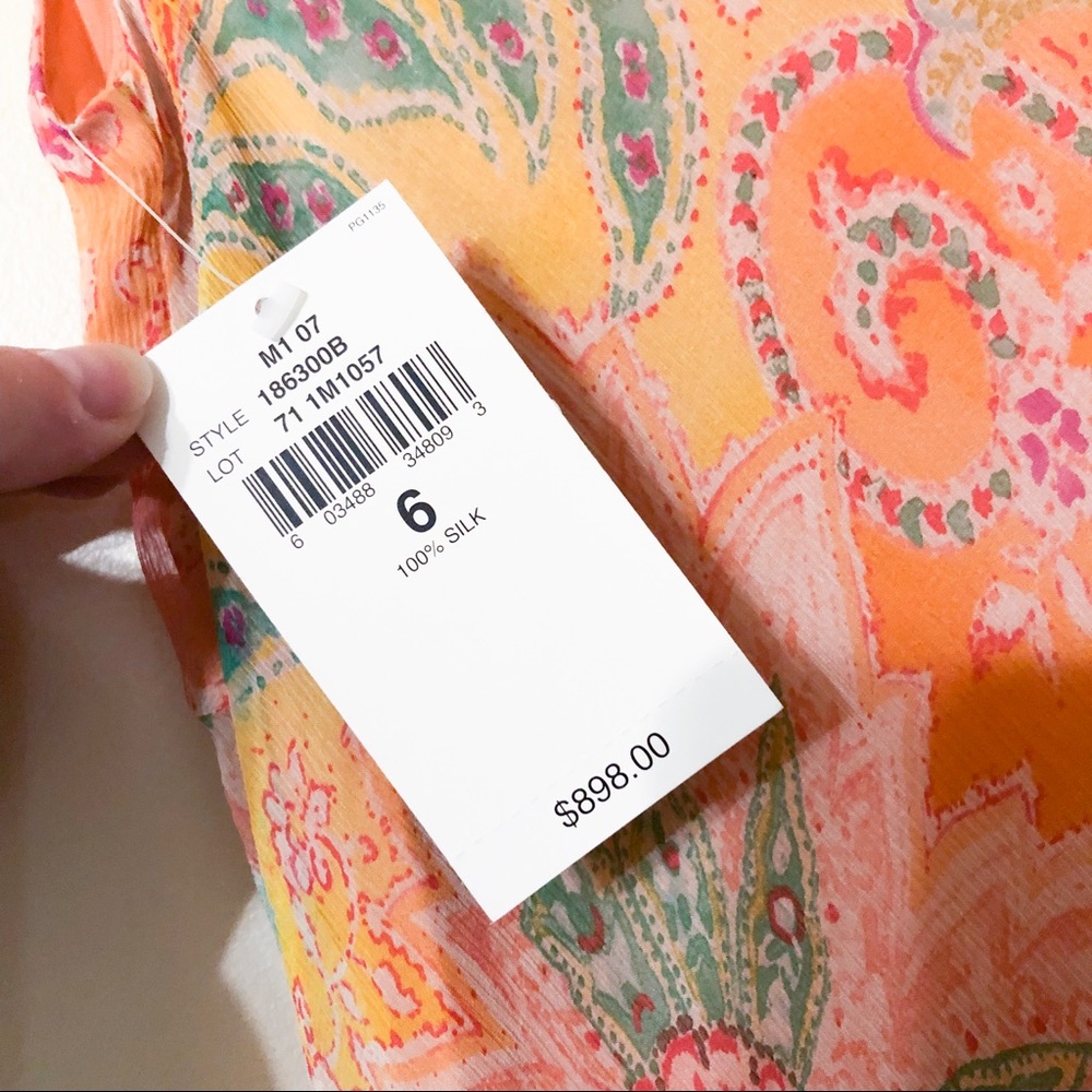 ralph lauren black label floral silk paisley dress - Picture 8 of 8